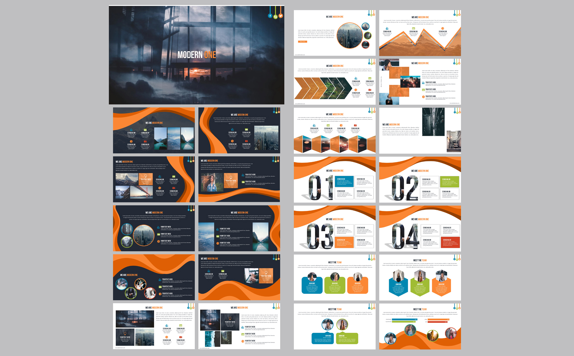 Modern One Pitch Deck Modello PowerPoint Screenshot piccolo Modello PowerPoint #81131 "Modern One Pitch Deck"