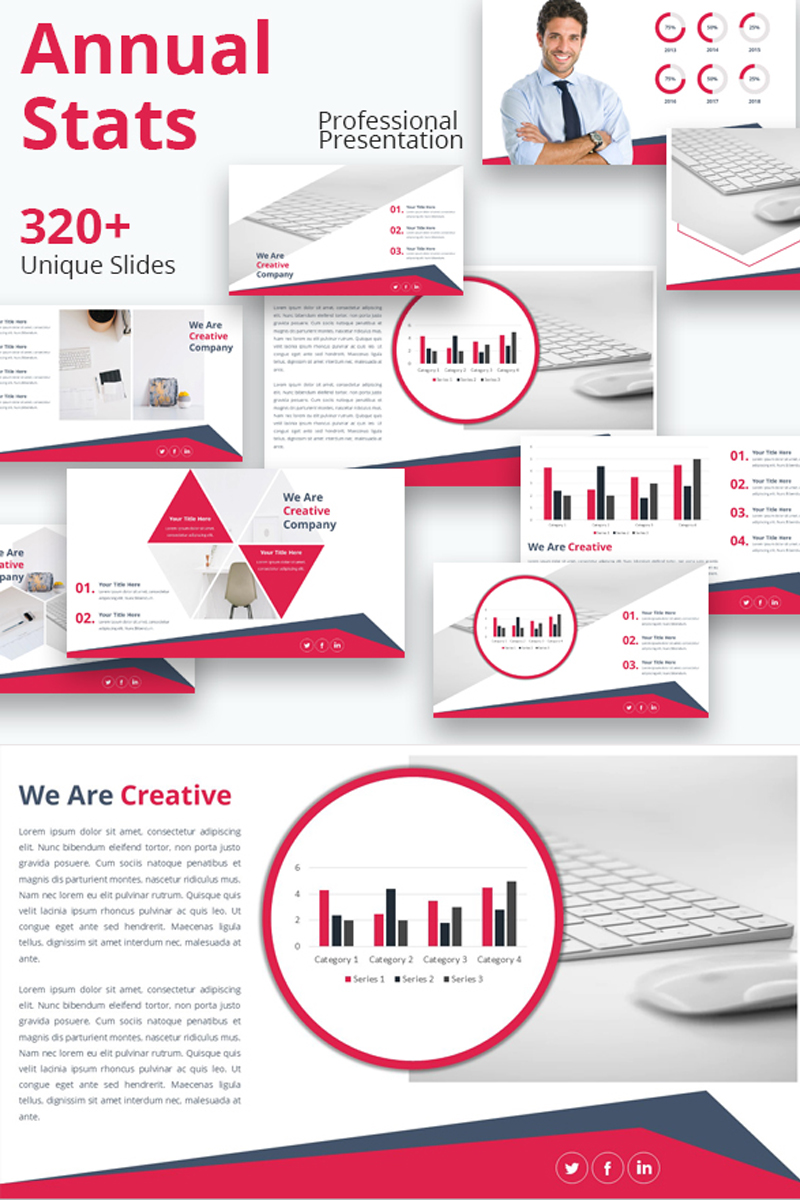 Annual Stats Google Slides Theme Small Screenshot Annual Stats Google Slides