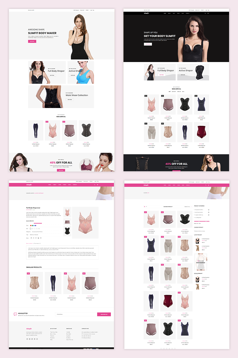 Slimfit - Shapewear eCommerce Premium Szablon Shopify Mały zrzut ekranu Responsywny szablon Shopify Slimfit - Shapewear eCommerce #74015