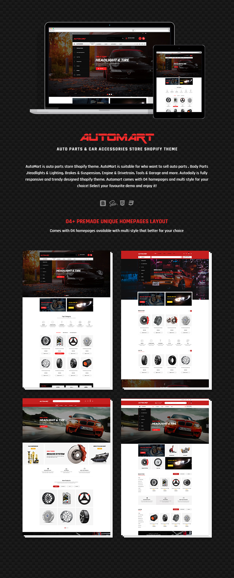 Auto Parts &amp; Car Accessories Shopify Theme