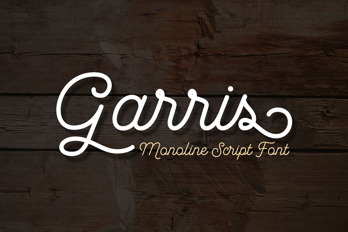 Download Шрифт "Garris Monoline Font" / Garris Monoline Font - Шрифт на тему графика branding,casual,elegant,food,packaging,labels,lettering,logotype,monoline,opentype,organics,posters,script