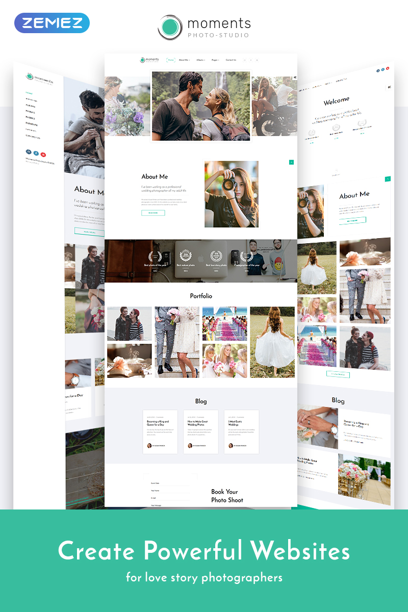 moments photographer portfolio multipurpose html5 template story website template