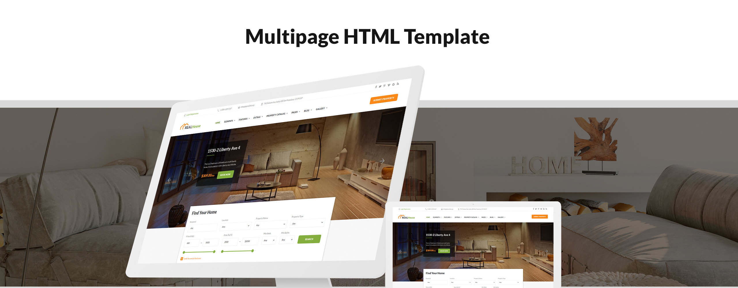 недвижимость многостраничный html5 шаблон сайта