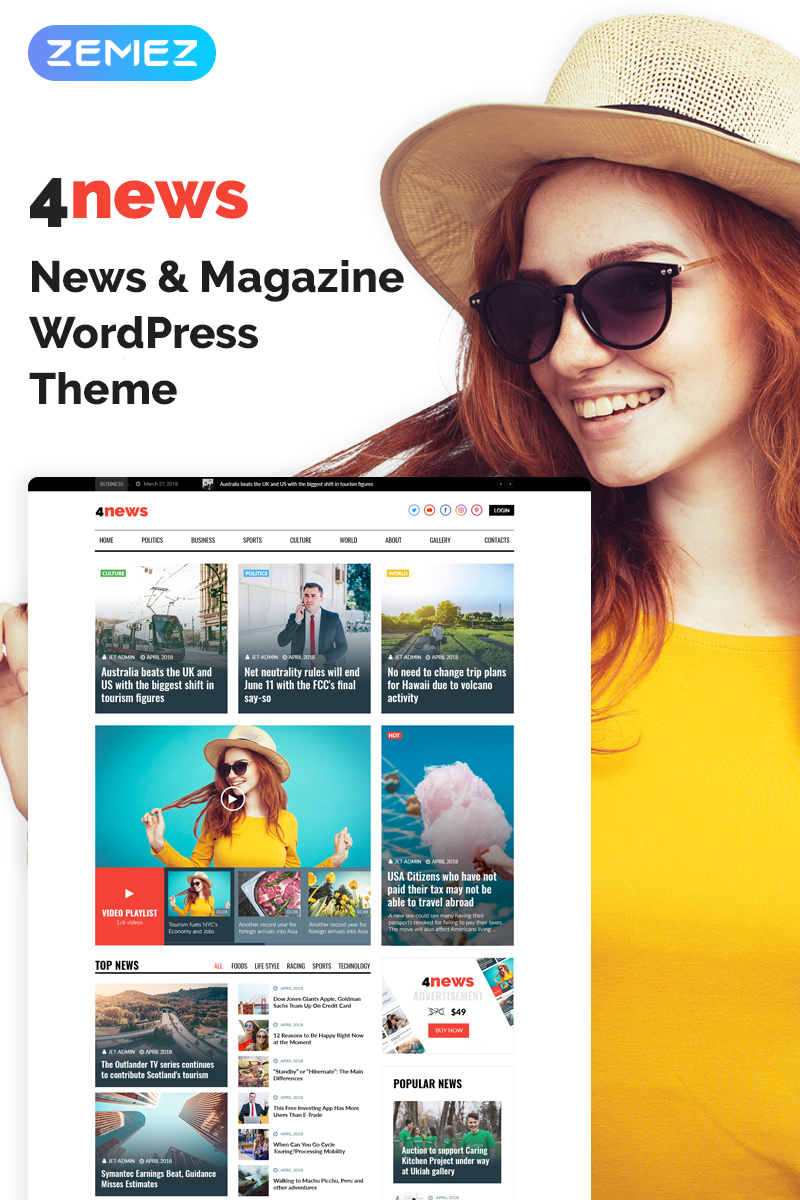 4News - News & Magazine Elementor WordPress Theme