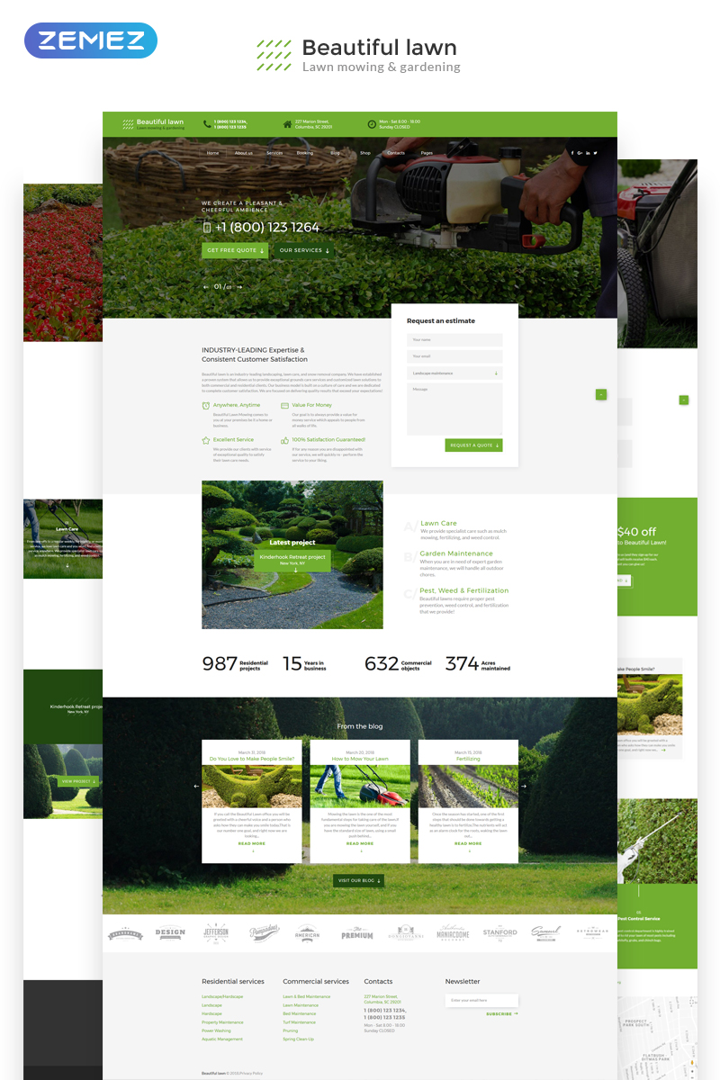 Lawn Moving And Gardening Html5 Template Beautiful Lawn Moving And Gardening Website Template Screenshot