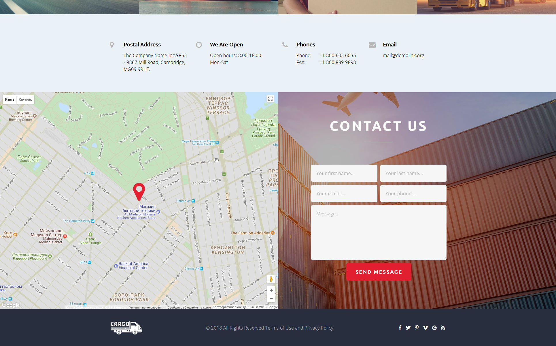 Cargo - Transportation HTML5 Parallax Szablon Landing Page Mały zrzut ekranu Responsywny szablon Landing Page Cargo - Transportation HTML5 #70833