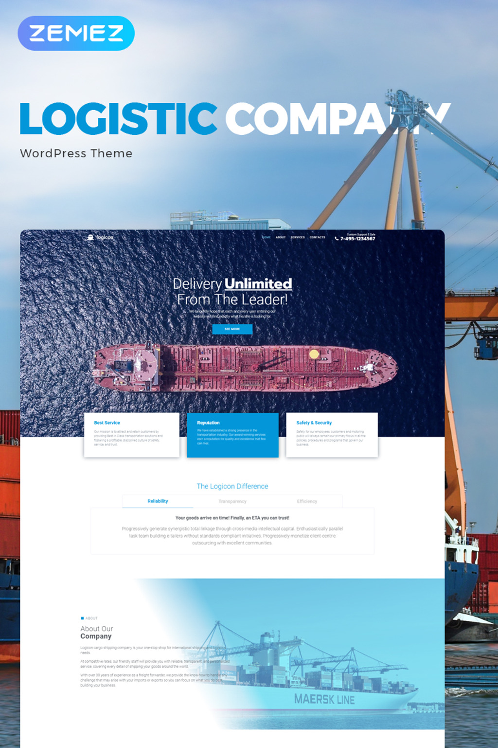 Logicon - Transportation Services Responsive Elementor WordPress Theme