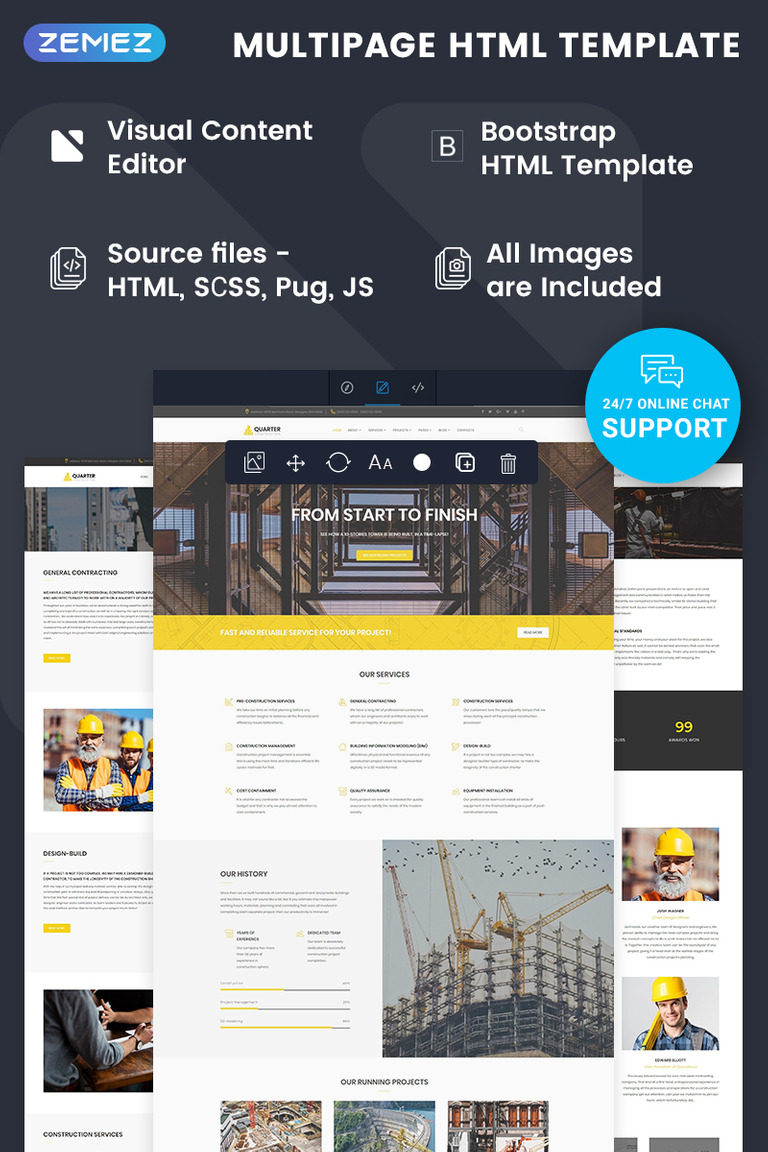 quarter construction html template