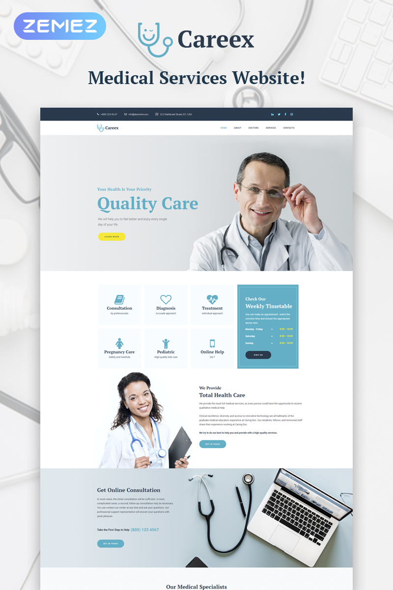 Careex - Family Doctor Elementor WordPress Theme Careex - Family Doctor WordPress Theme