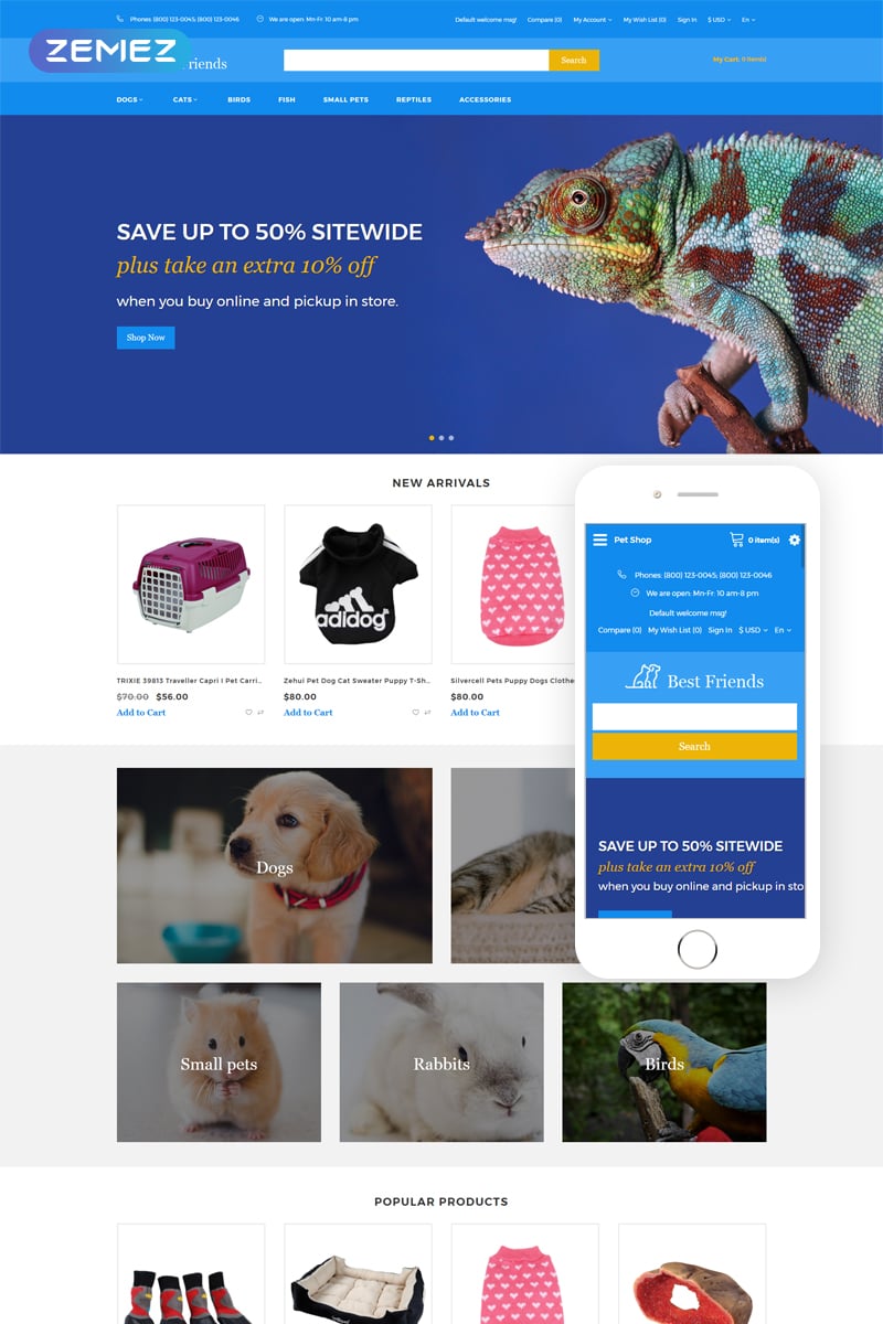 Best Friends - Animal Responsive Practical OpenCart Template Best Friends - Animal OpenCart Template