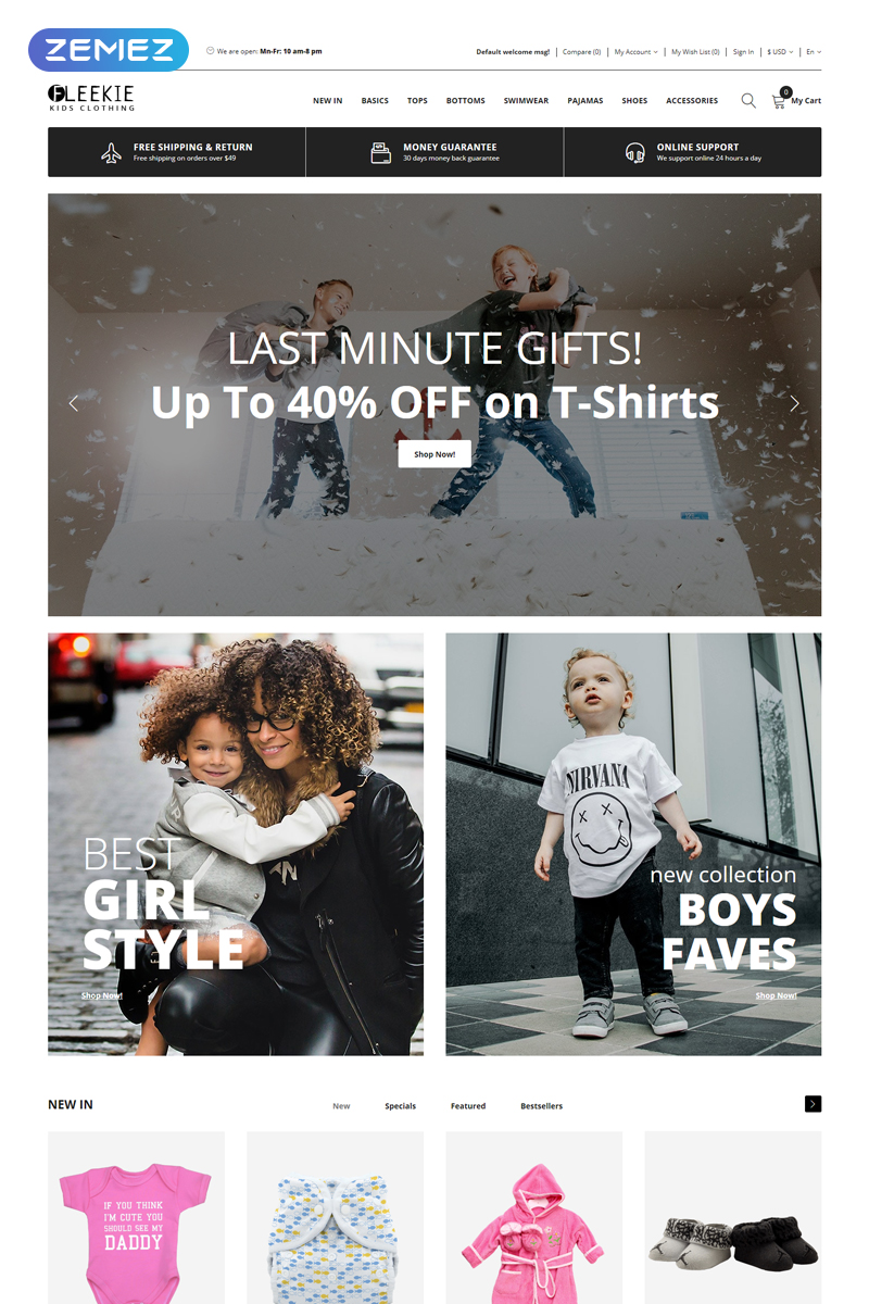 Fleekie - Kids Fashion & Clothing Clean OpenCart Template Fleekie - Kids Fashion OpenCart Template