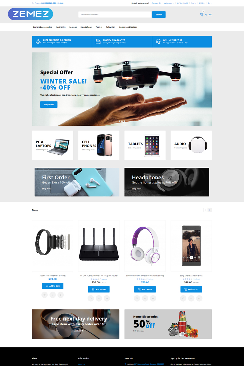 BestEl - Electronics Store Ready-To-Use Minimalistic OpenCart Template BestEl - Electronics OpenCart Template