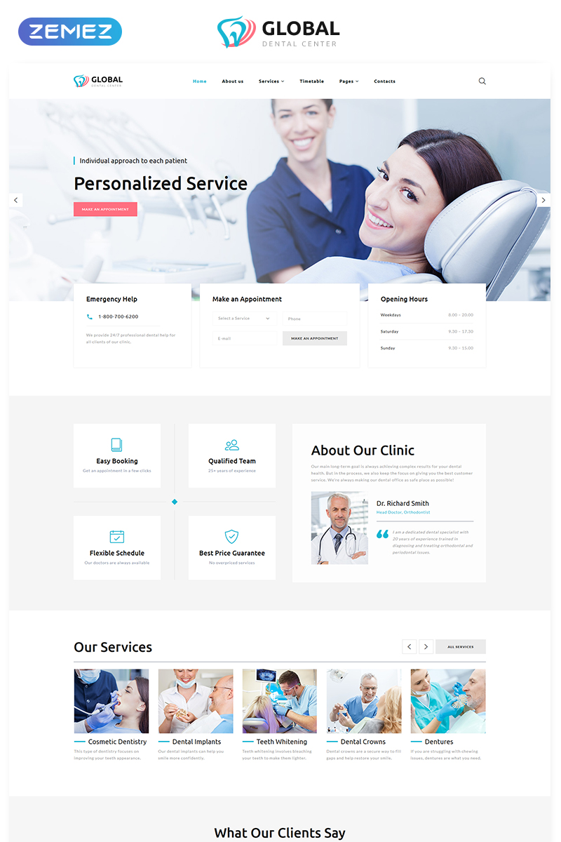 Global - Dental Center Multipage Clean HTML5 Website Template Global - Dental HTML5 Website Template