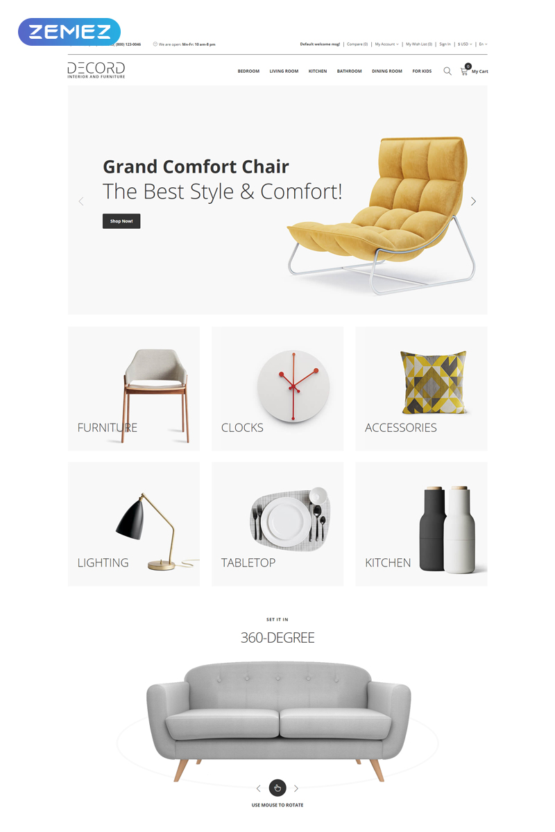 Decord - Interior And Furniture Store Clean OpenCart Template Decord - Interior OpenCart Template