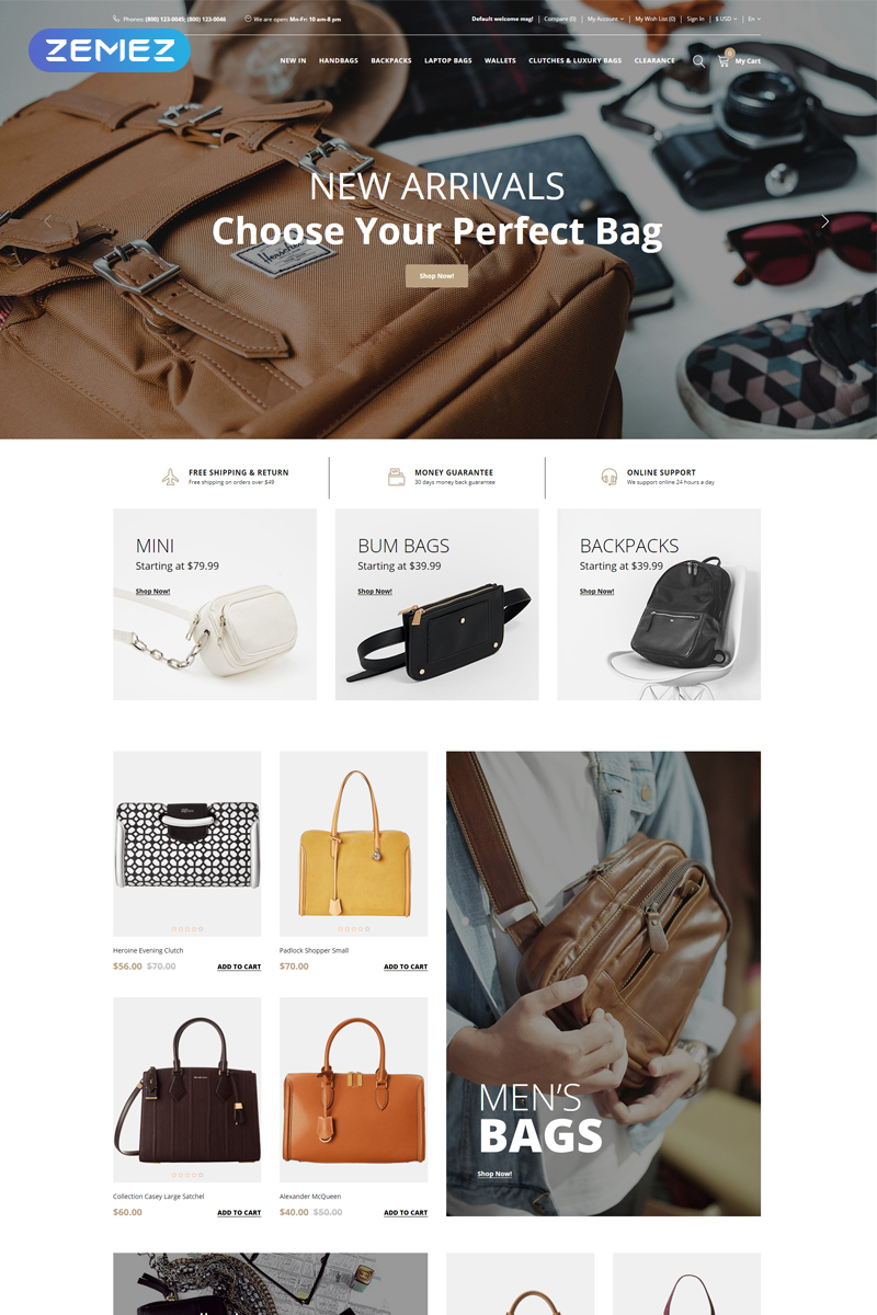 G. Bags - Handbag Clean OpenCart Template G. Bags - Handbag Clean OpenCart Template