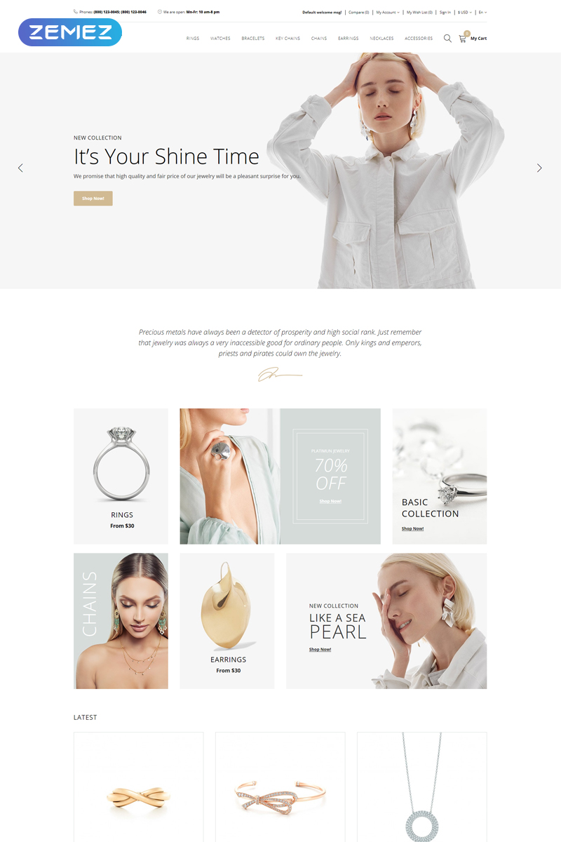 Jewella - Jewelry Store Clean OpenCart Template Jewella - Jewelry OpenCart Template