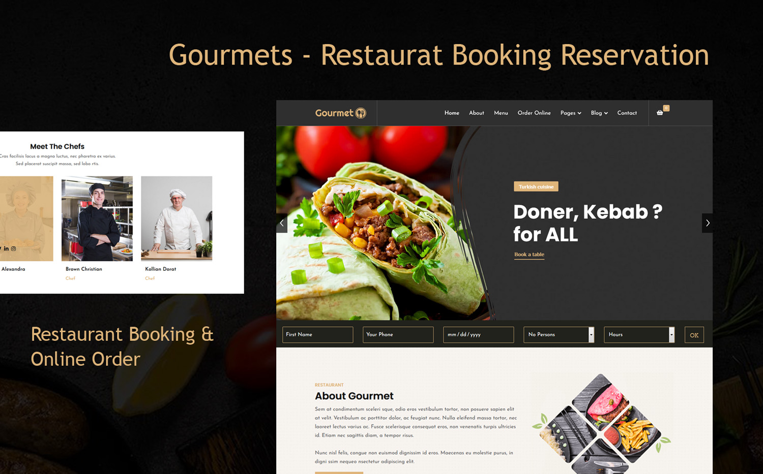 Gourmets - Restaurat Booking Reservation Joomla Template