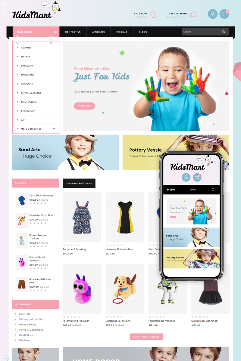 Kids Mart Shop OpenCart Template Kids Mart Shop OpenCart Template