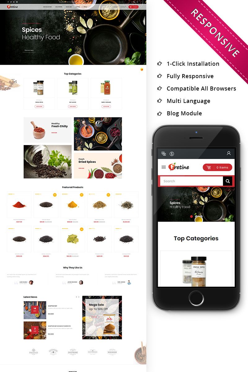 Fretine E Responsive Opencart Template 78496