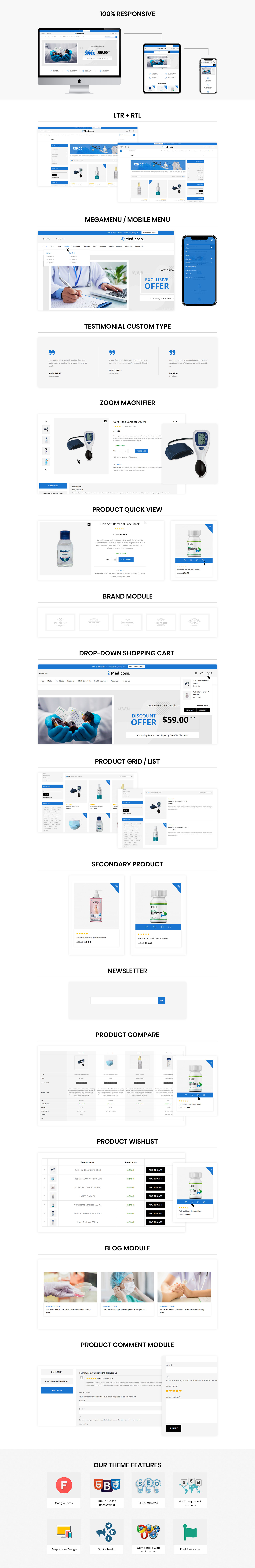 отзывчивая тема woocommerce медицинского магазина