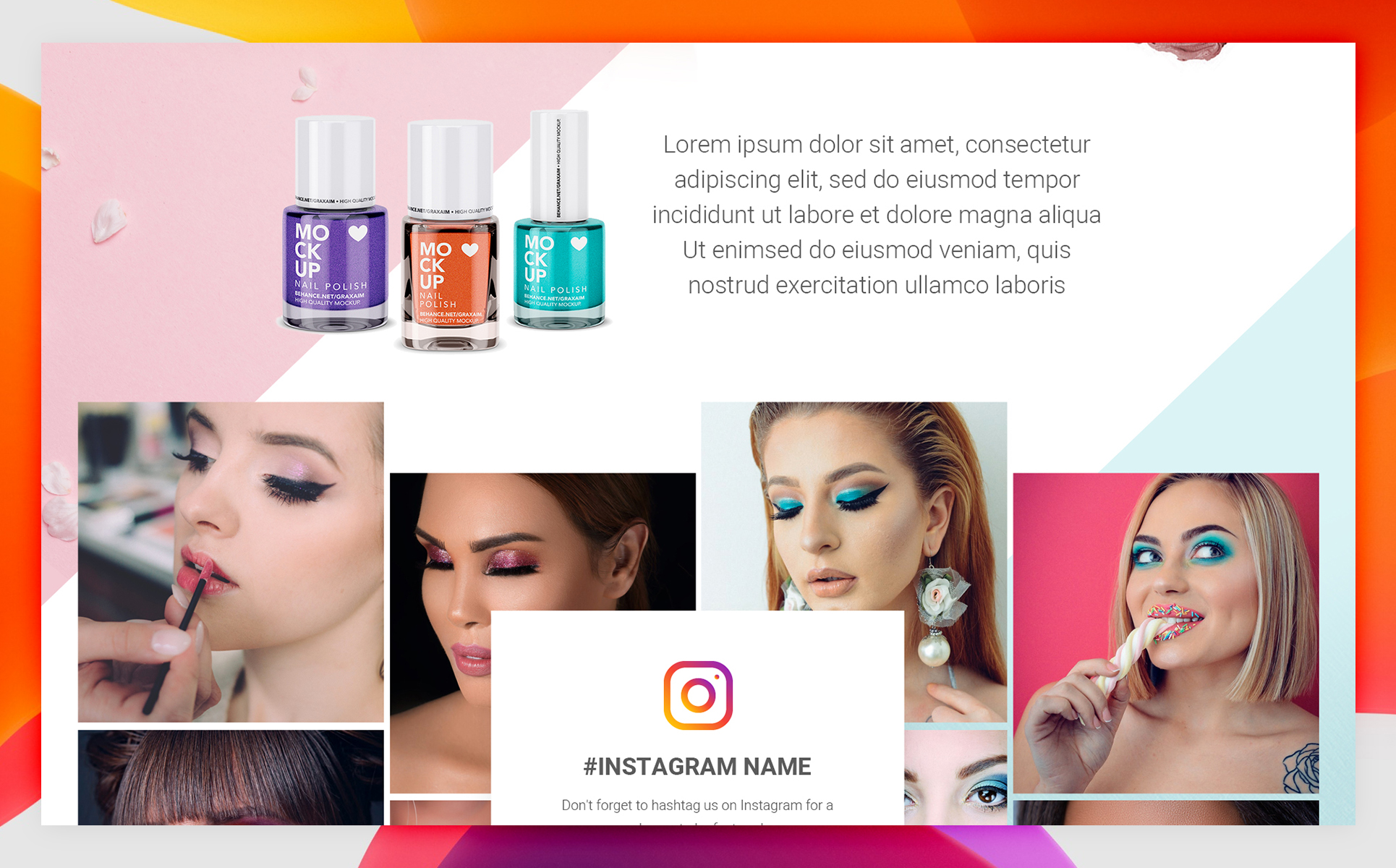 Beautiful Make Up Company Creative Parallax Design PSD Template Free 