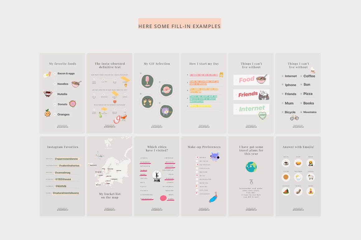 Download Шаблон для соцсетей "Q+A Stories Templates for Social Media" / Q+A Stories Templates for Social Media - Шаблон для соцсетей на тему графика highlight,instagram,stories,quiz,question,answer,template,instagram_stories,social,share