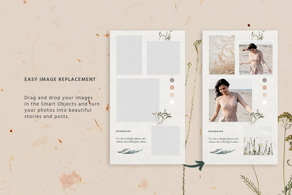 Download Шаблон для соцсетей "Flower Sketchbook Stories Kit Social Media Template" / Flower Sketchbook Stories Kit Social Media Template - Шаблон для соцсетей на тему графика flowers,kit,vintage,book,folder,paper,dry,flower,sketchbook,ripped,torn,decoration,fine_art,paper_mockup,mockup,instagram,stories,petals,influencer