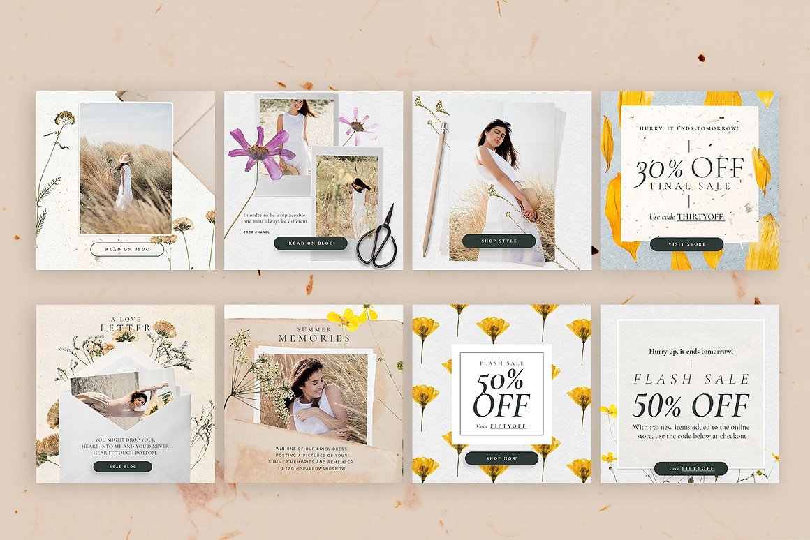 Download Шаблон для соцсетей "Flower Sketchbook Stories Kit Social Media Template" / Flower Sketchbook Stories Kit Social Media Template - Шаблон для соцсетей на тему графика flowers,kit,vintage,book,folder,paper,dry,flower,sketchbook,ripped,torn,decoration,fine_art,paper_mockup,mockup,instagram,stories,petals,influencer