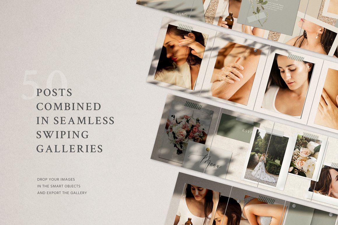 Download Шаблон для соцсетей "Dala - Carousel Post Templates for Social Media" / Dala - Carousel Post Templates for Social Media - Шаблон для соцсетей на тему графика carousel,slider,socialkit,social,socialmedia,puzzle,slide-puzle,brending,template,instagram,portfolio,gallery,moodboard