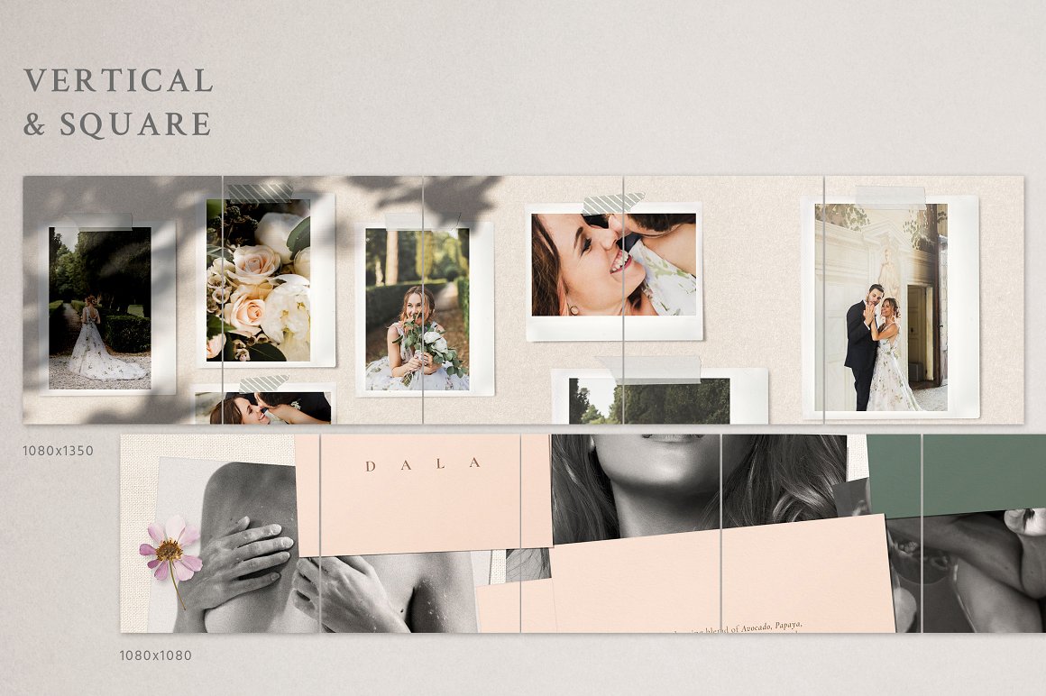 Download Шаблон для соцсетей "Dala - Carousel Post Templates for Social Media" / Dala - Carousel Post Templates for Social Media - Шаблон для соцсетей на тему графика carousel,slider,socialkit,social,socialmedia,puzzle,slide-puzle,brending,template,instagram,portfolio,gallery,moodboard