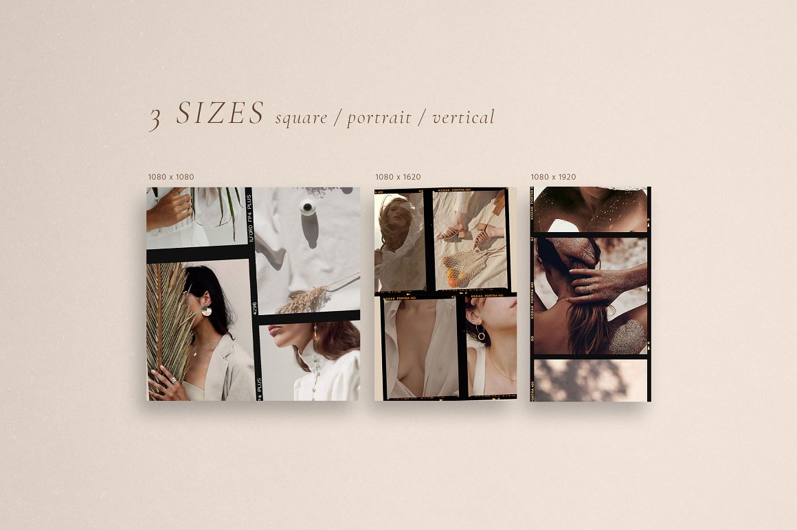 Download Шаблон для соцсетей "Paper and Film Kit Social Media Template" / Paper and Film Kit Social Media Template - Шаблон для соцсетей на тему графика social,paper,instagram,stories,post,story,socialkit,ripped,film,canva,minimal,promotional,slide,analog,frame