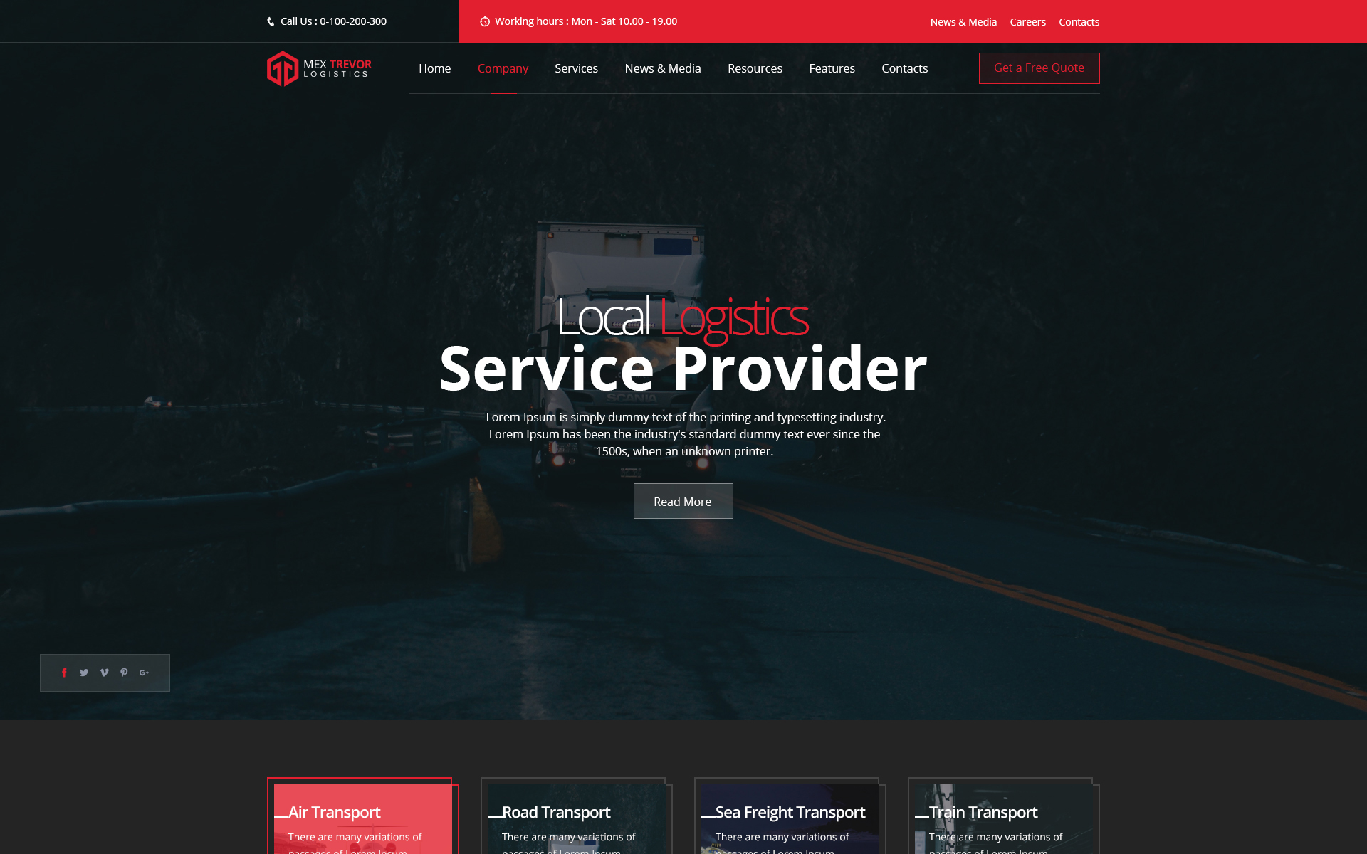 Download PSD шаблон "MEX TREVOR Logistic &amp; Transport PSD Template" / MEX TREVOR Logistic &amp; Transport PSD Template - PSD шаблон на тему графика cargo,freight,logistics,shipment,transport,transportation,trucking,logistic,relocation,services,shipping,psd