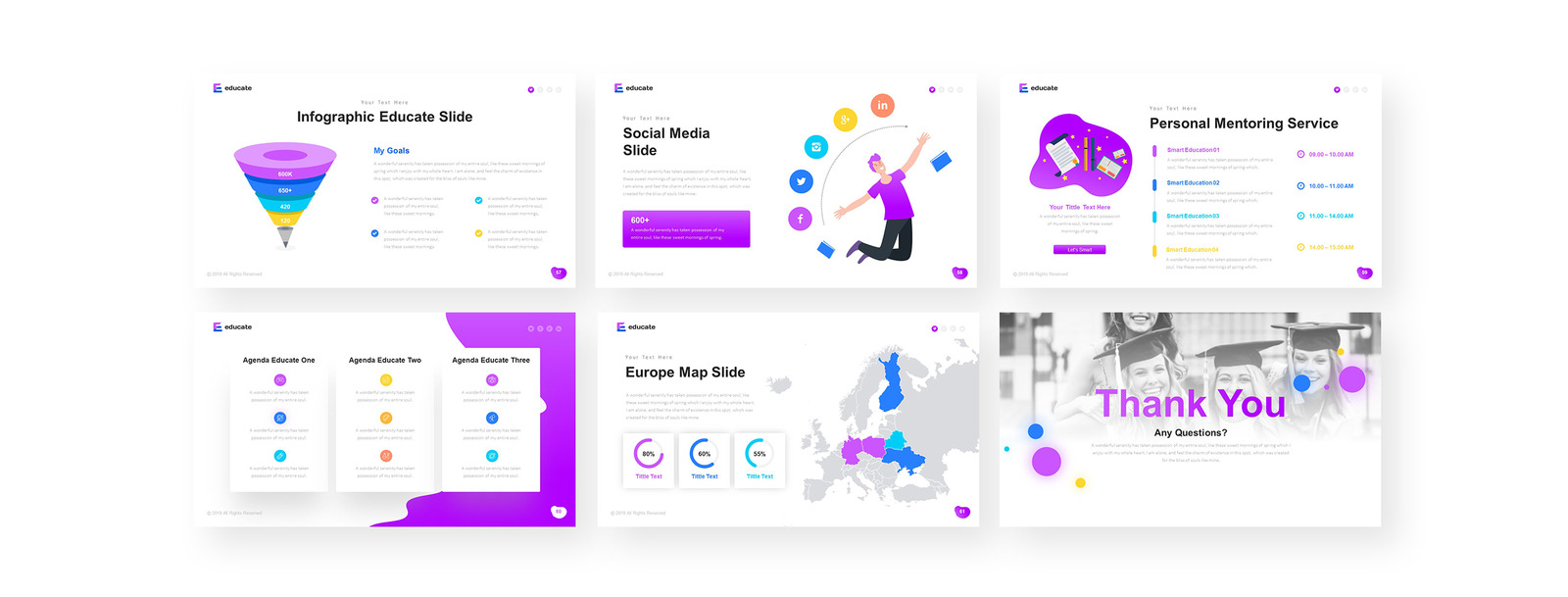 Educate Education PowerPoint template - TemplateMonster