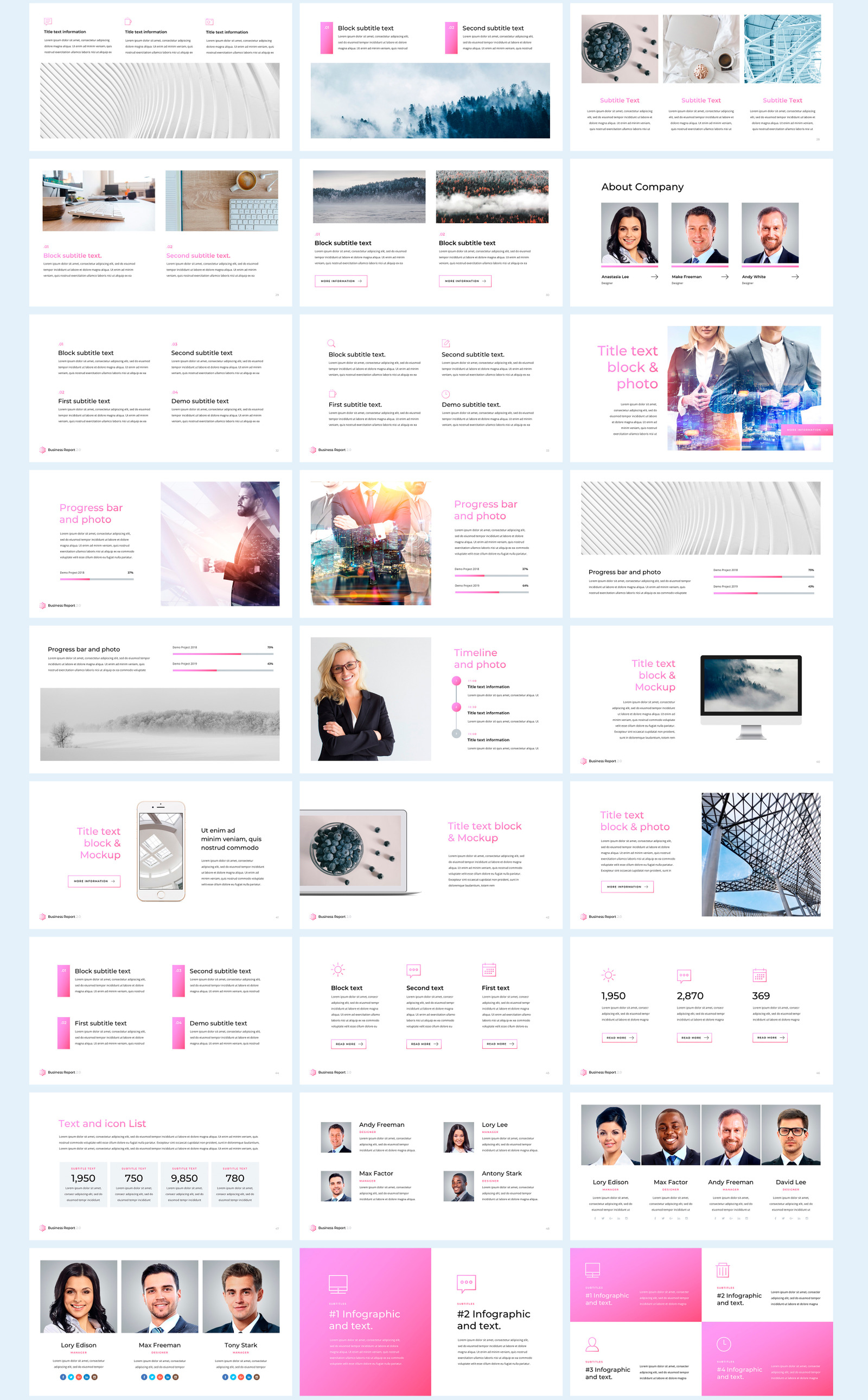 Business Report 2.0 PowerPoint template - TemplateMonster