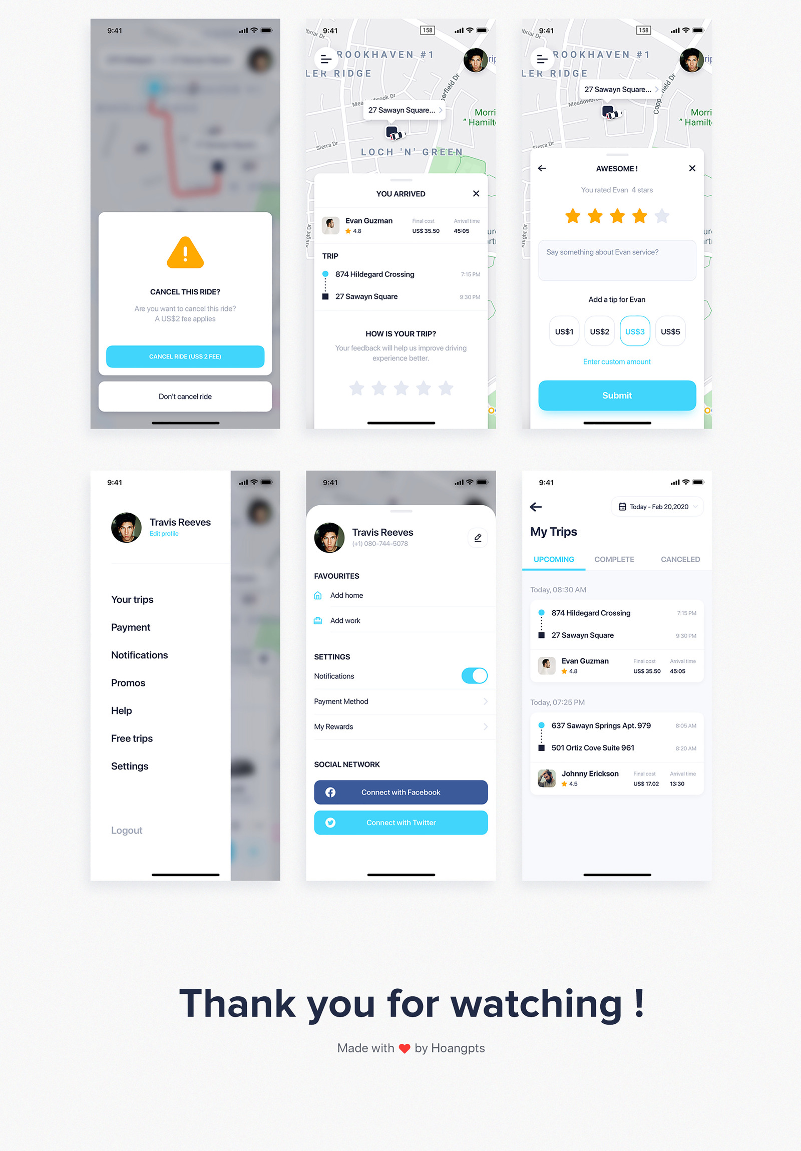 Cargo - Car Booking & Sharing App UI Elements