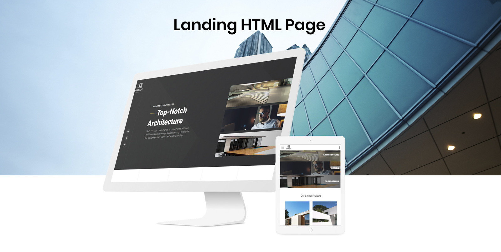 Concept - Architecture Creative HTML Bootstrap Landing Page Template