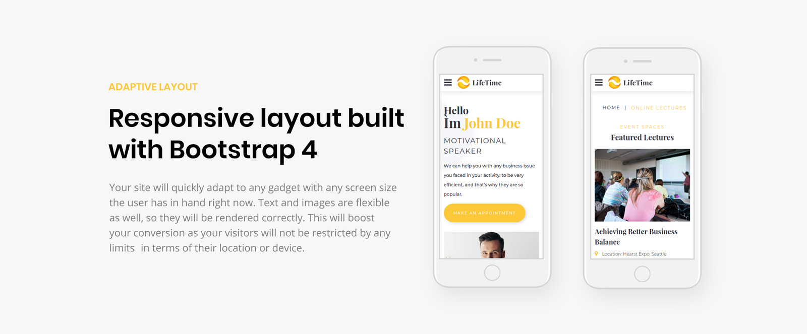 LifeTime - Motivational Speaker Clean Multipage HTML5 Website Template