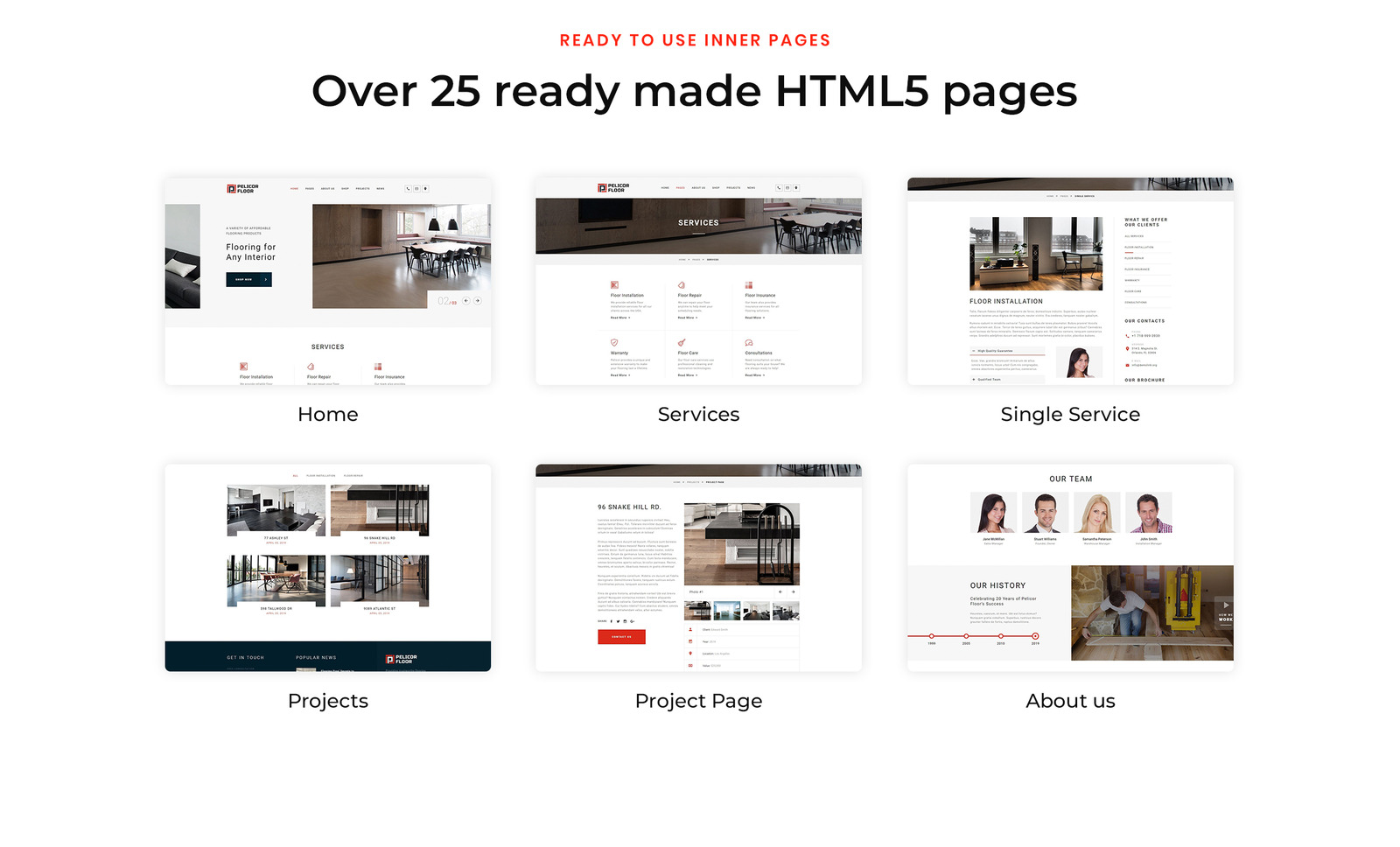 Pelicor Floor Flooring Company Multipage HTML5 Website Template