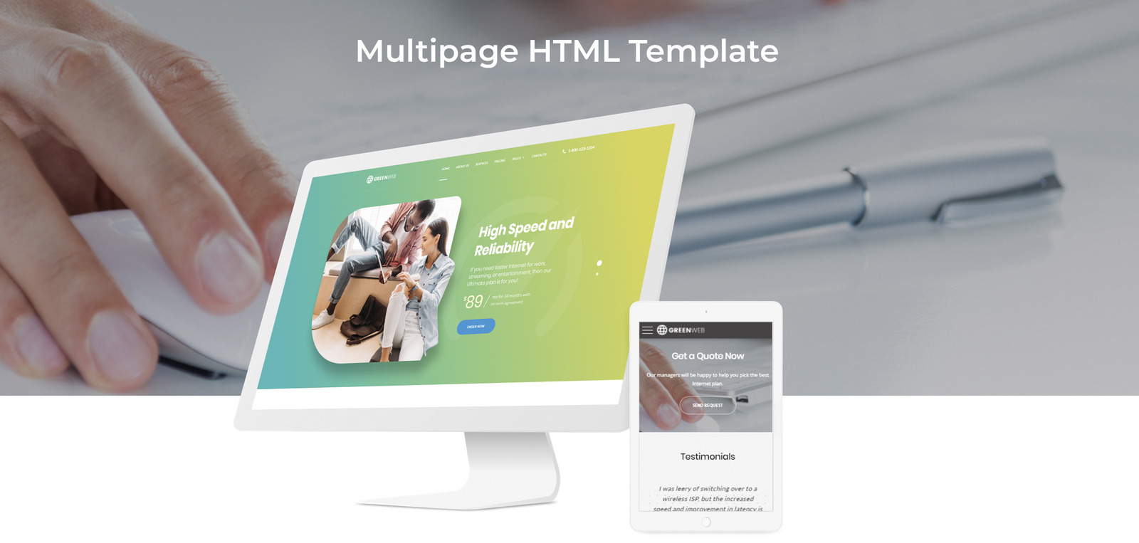 Green Web - Internet Provider Multipage Creative HTML Website Template
