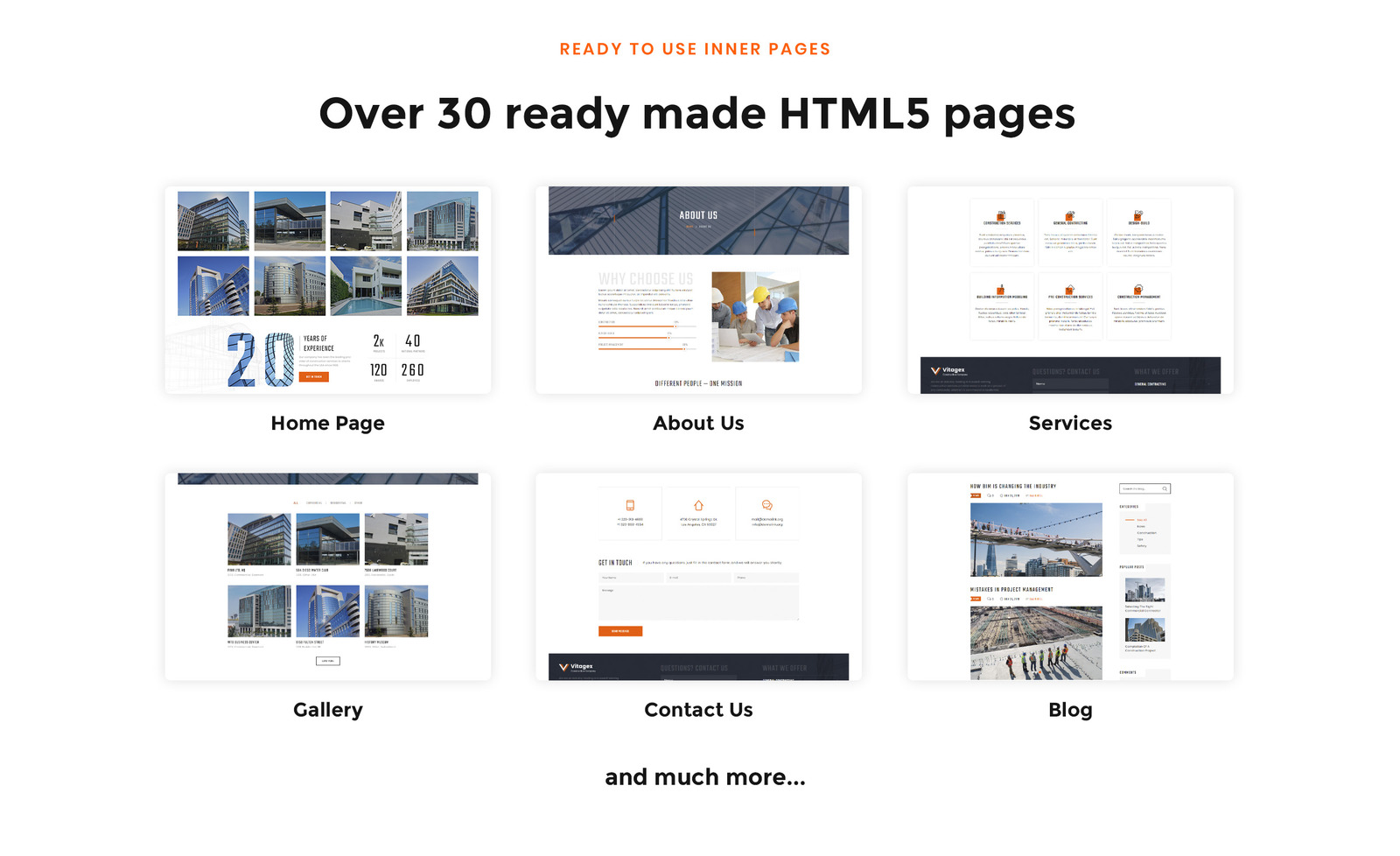 Vitagex - Construction Company Multipage Modern HTML Website Template