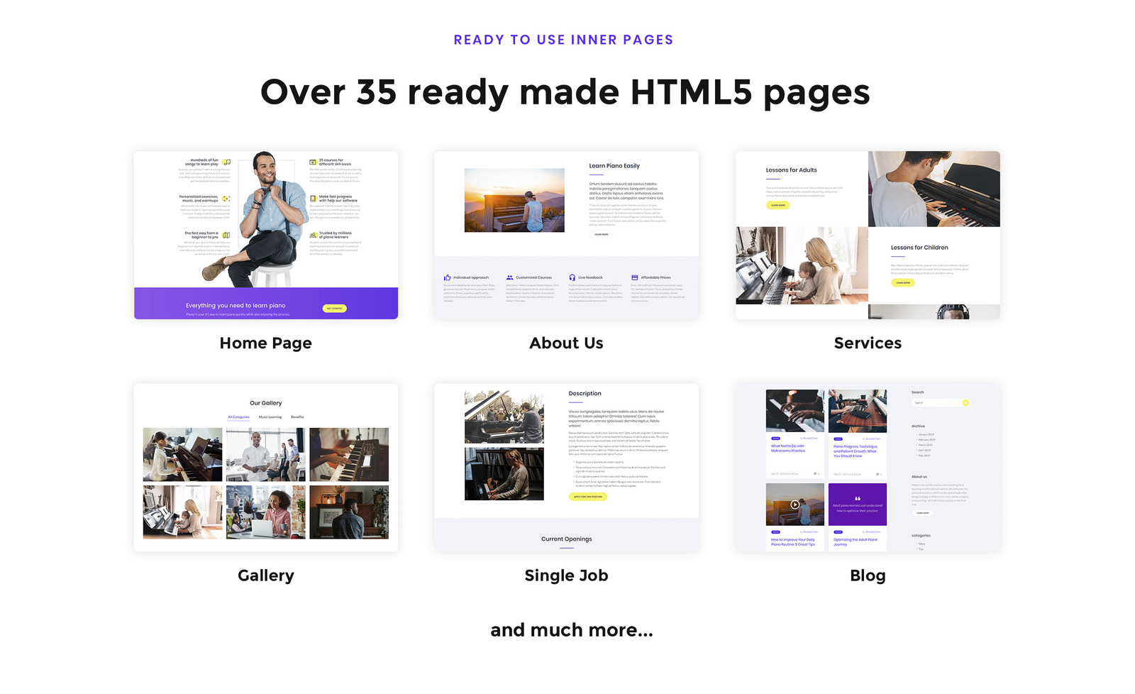 PIWAY - Music School Multipage Clean HTML Website Template