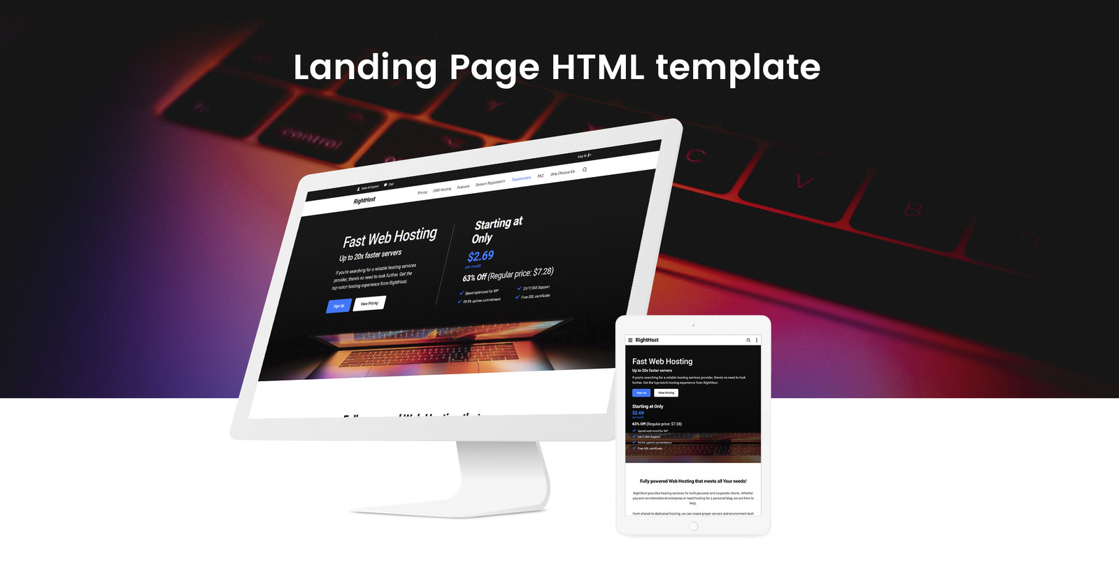 Lintense Hosting - Creative HTML Landing Page Template