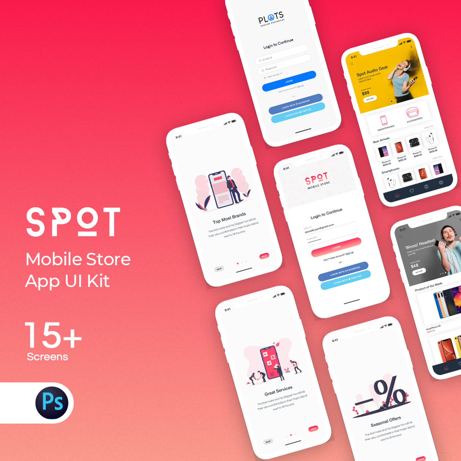 Mobile Store App UI Elements #122682 - TemplateMonster