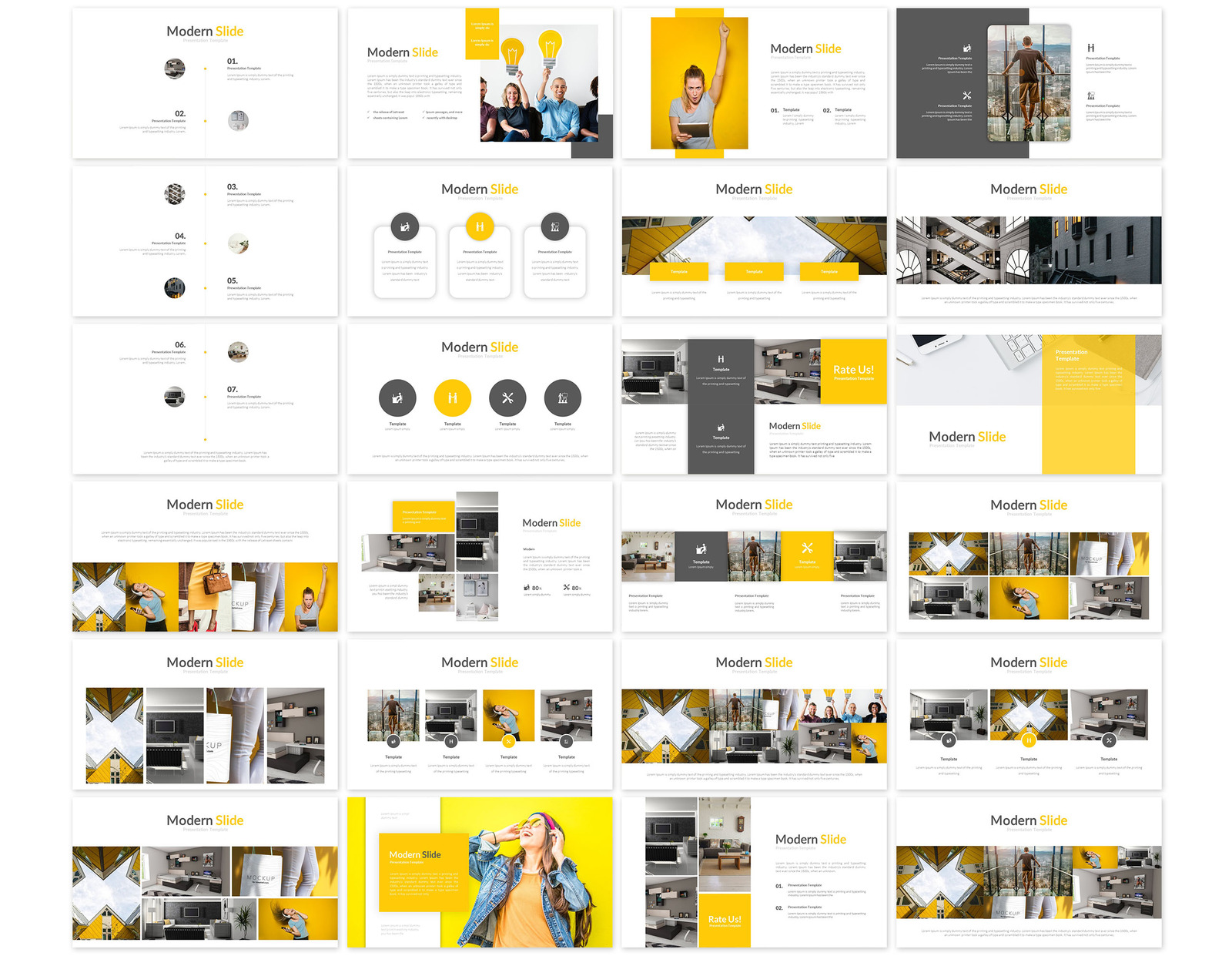 Yellow Modern Presentation PowerPoint template