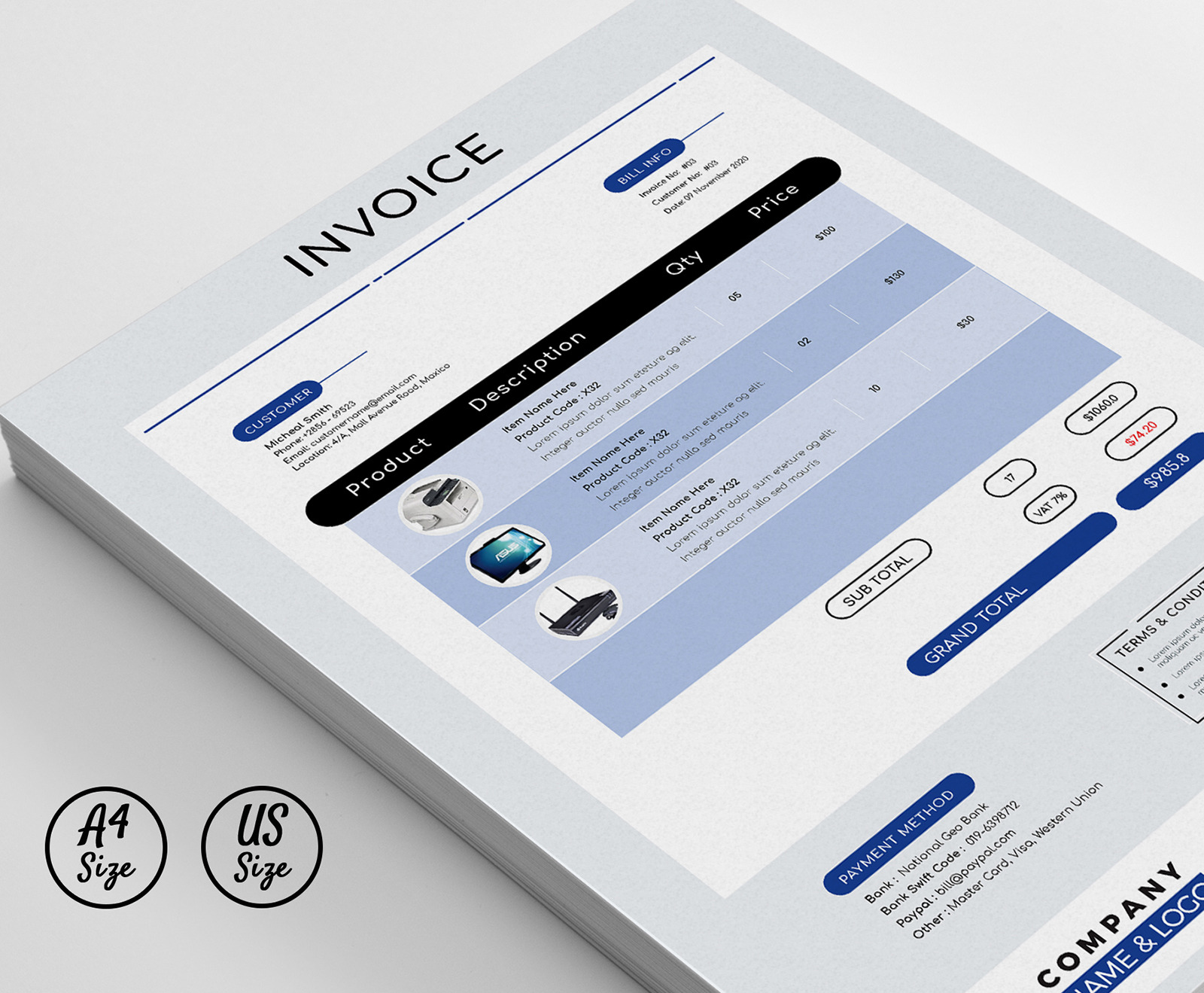 Ecommerce Ms Word Apple Pages Invoice Quotation Template