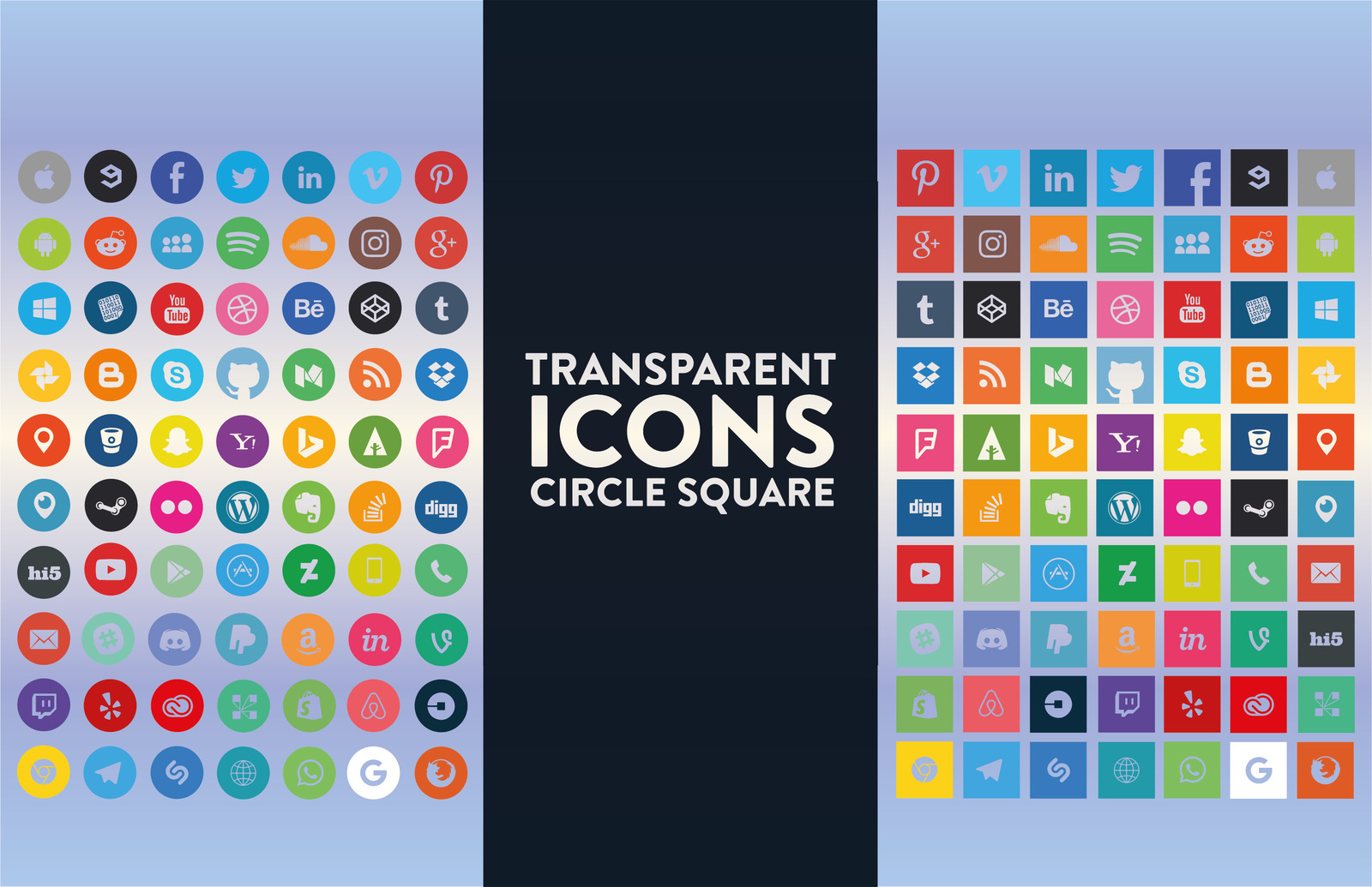 Social Media Icon Set #69388 - TemplateMonster
