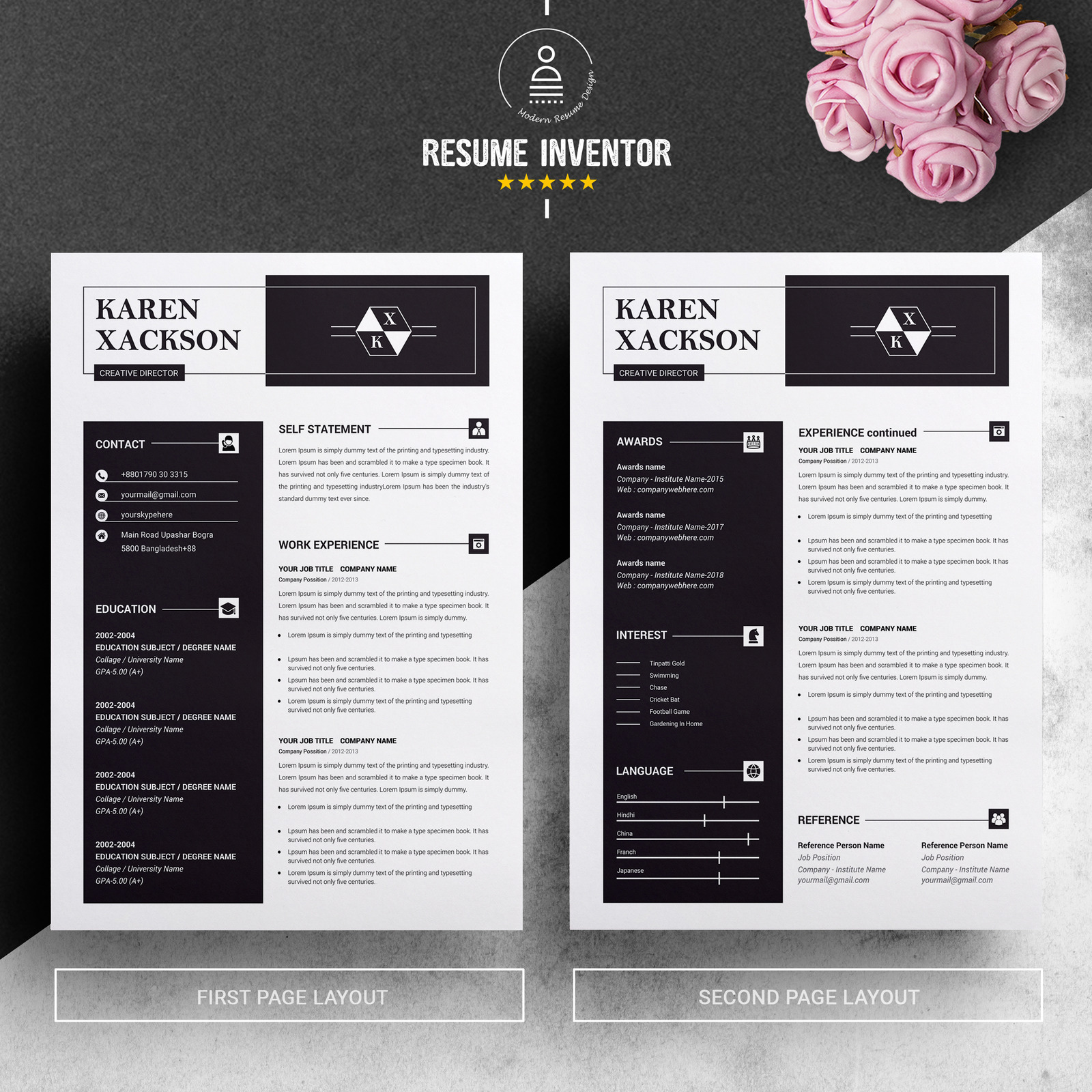 Clean & Creative Resume Template #71067 - TemplateMonster