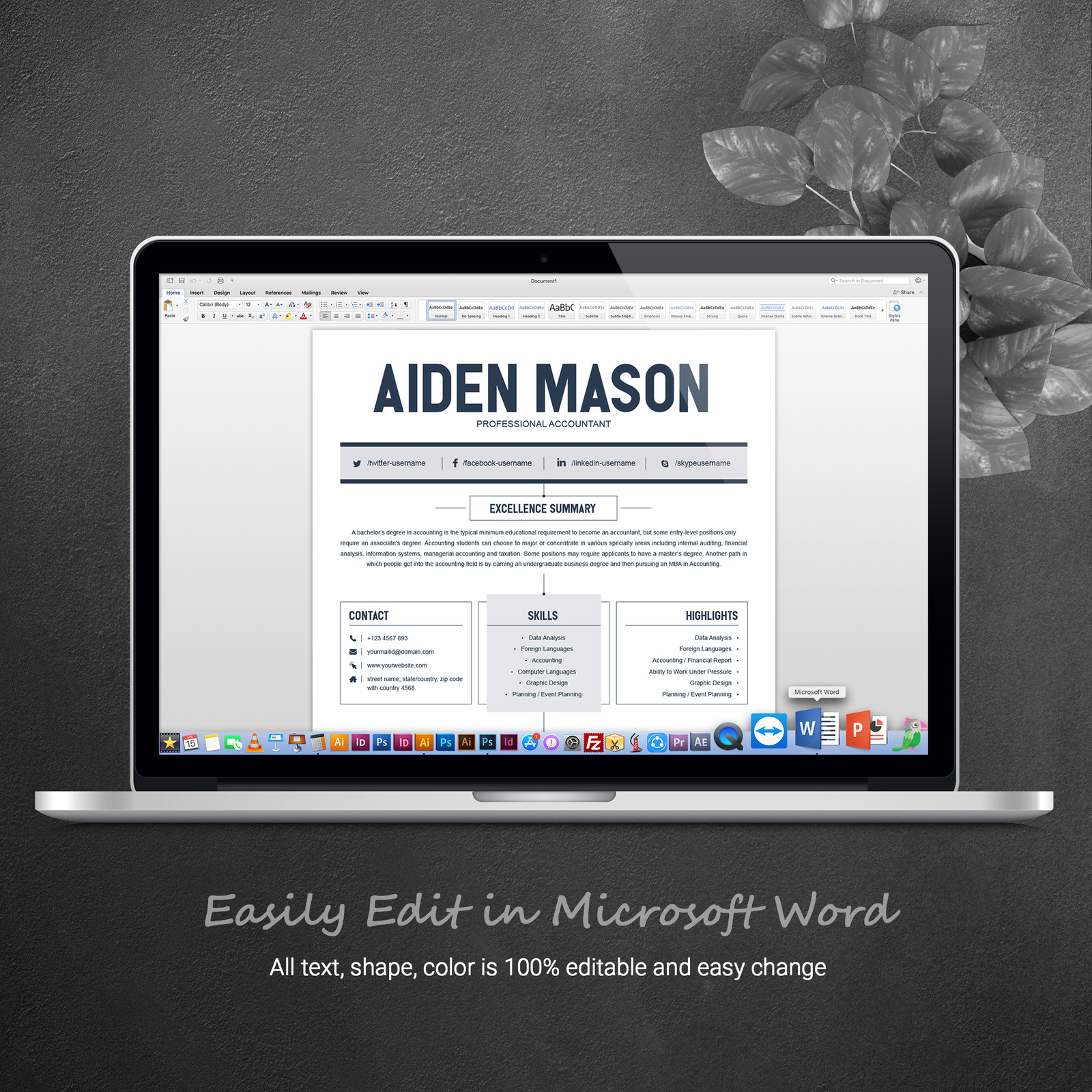 Clean & Creative Resume Template #74526 - TemplateMonster
