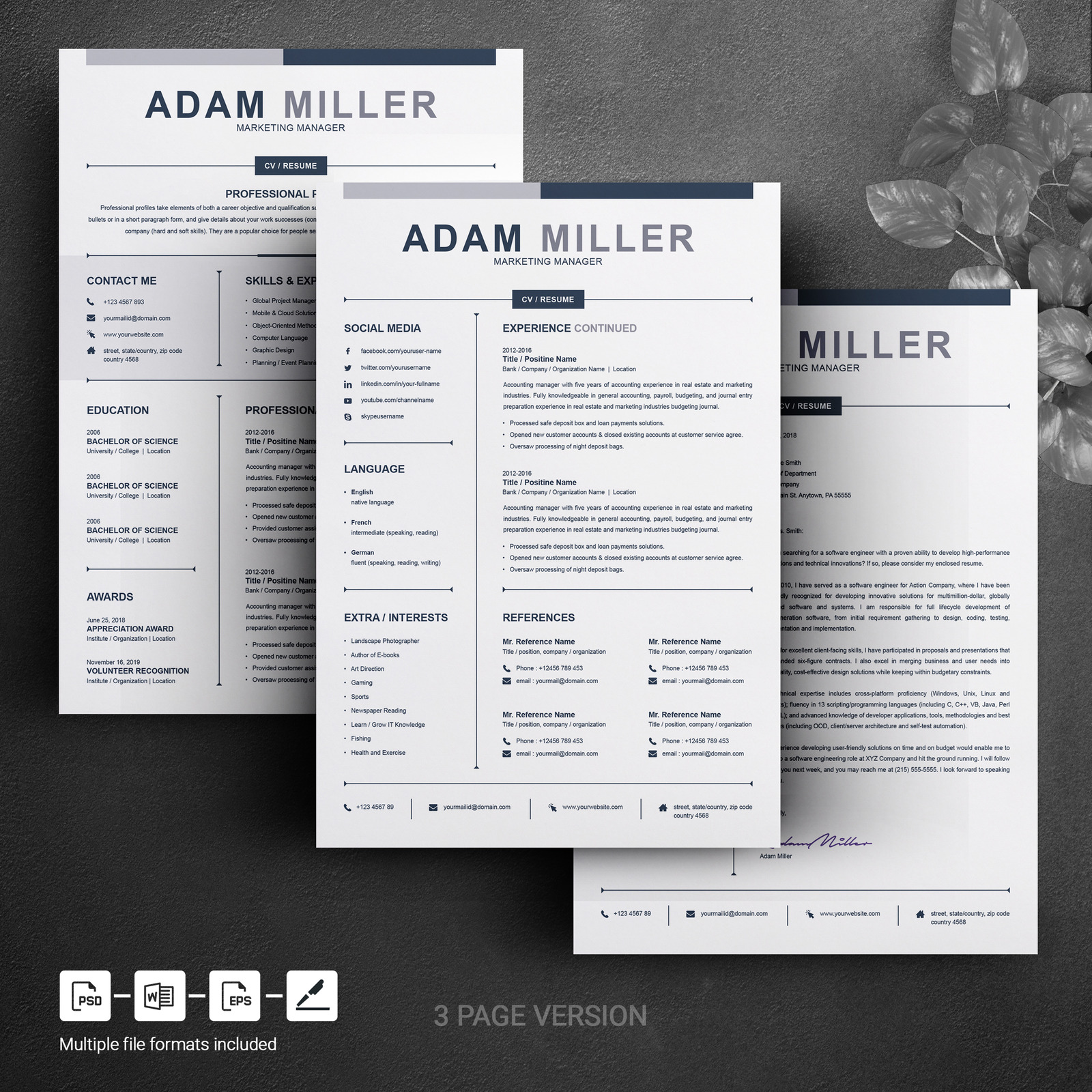 Adam Miller Clean & Creative Resume Template
