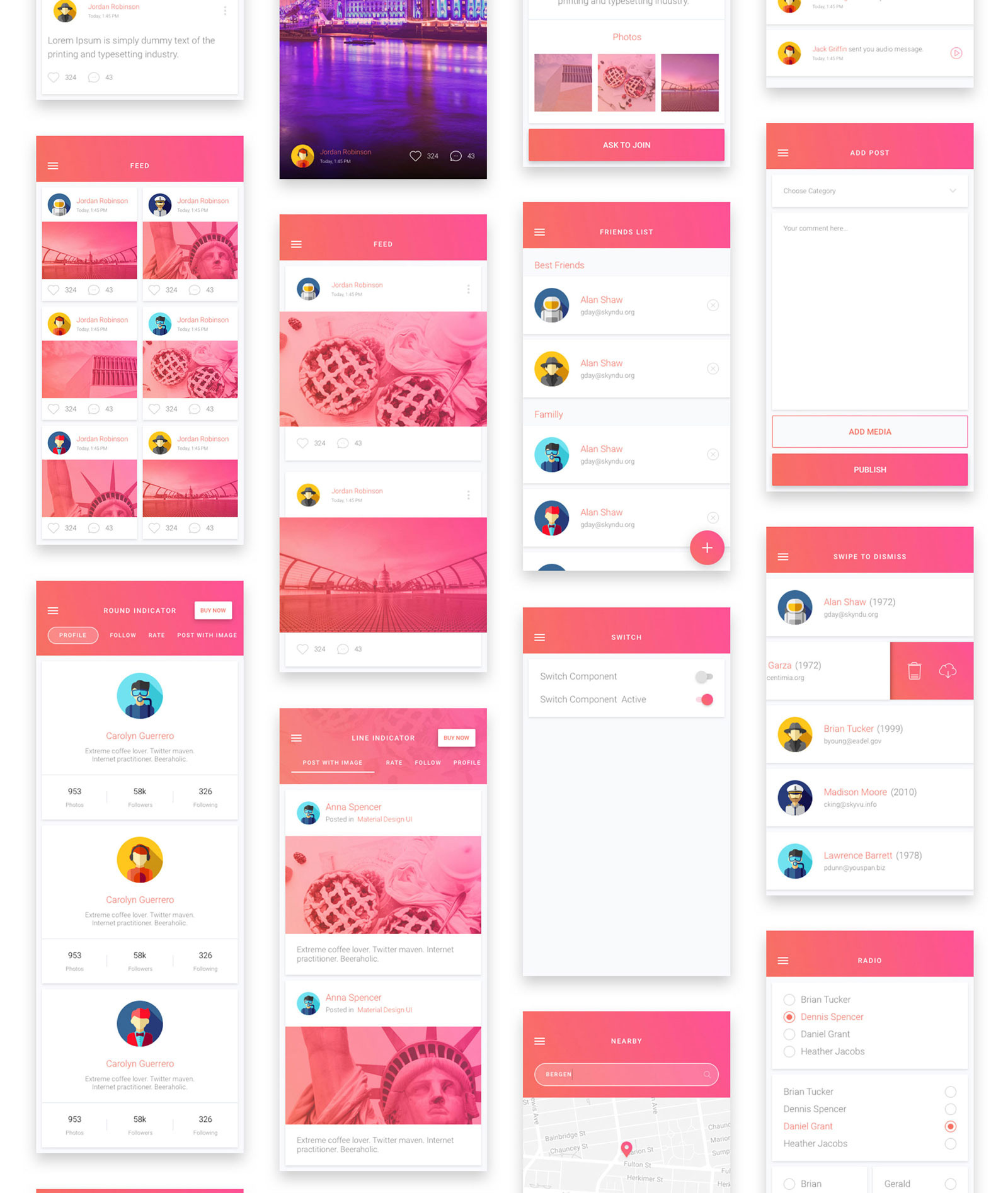 Material Design Mobile UI Kit for Sketch, Adobe Xd and Adobe